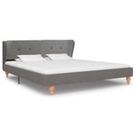 Bed Frame Light Grey Fabric  King