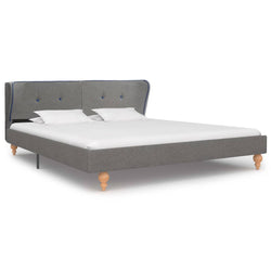 Bed Frame Light Grey Fabric 183x203 cm King