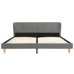 Bed Frame Light Grey Fabric  King