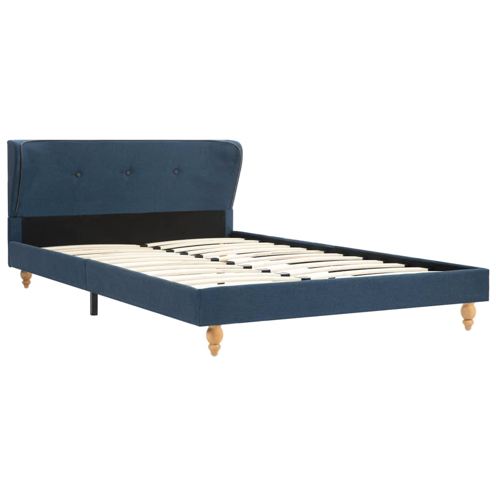 Bed Frame Blue Fabric 106x203 cm  King Single