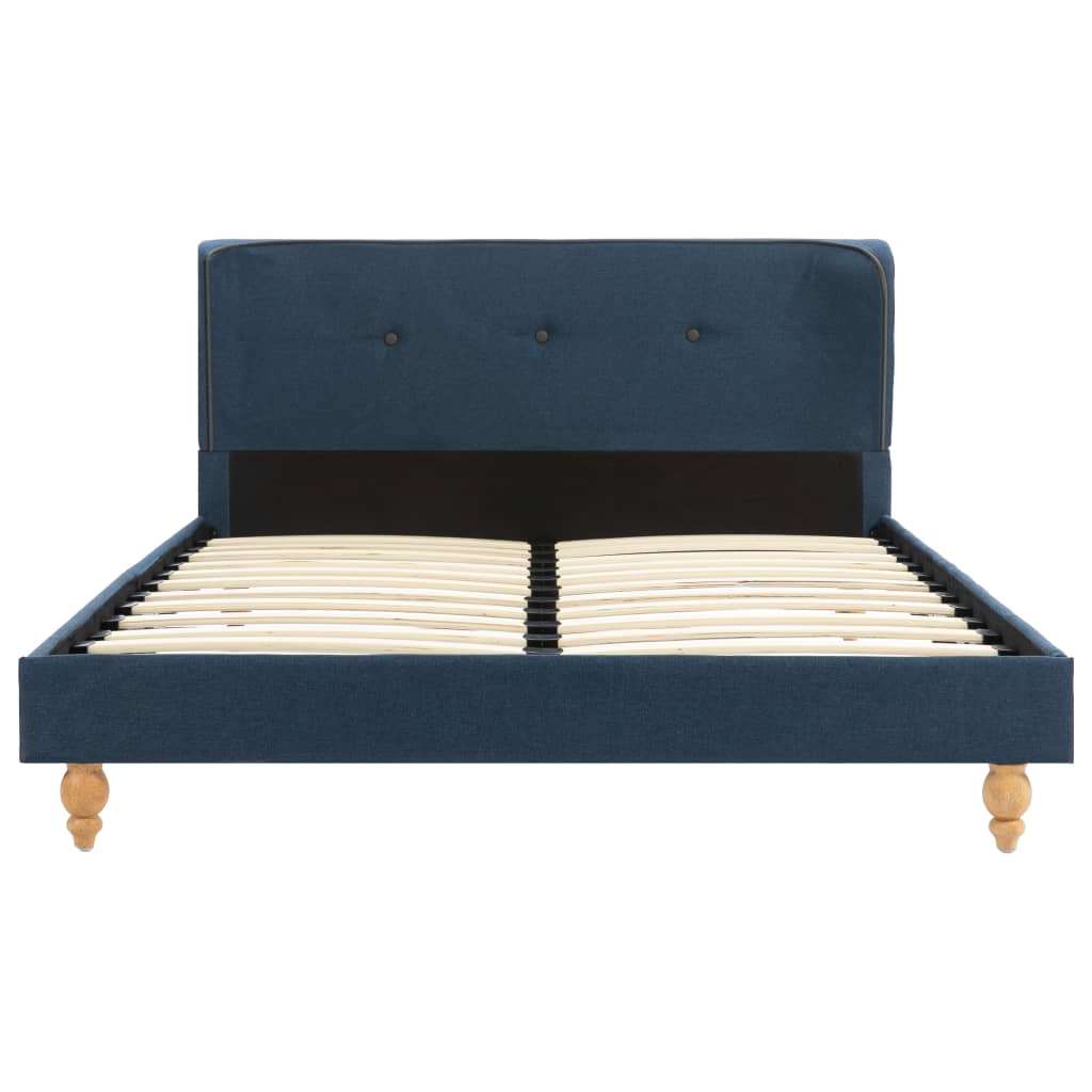 Bed Frame Blue Fabric 106x203 cm  King Single
