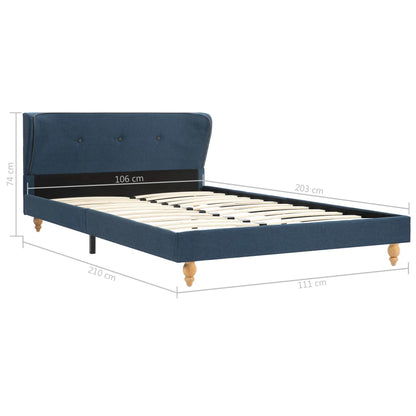 Bed Frame Blue Fabric 106x203 cm  King Single