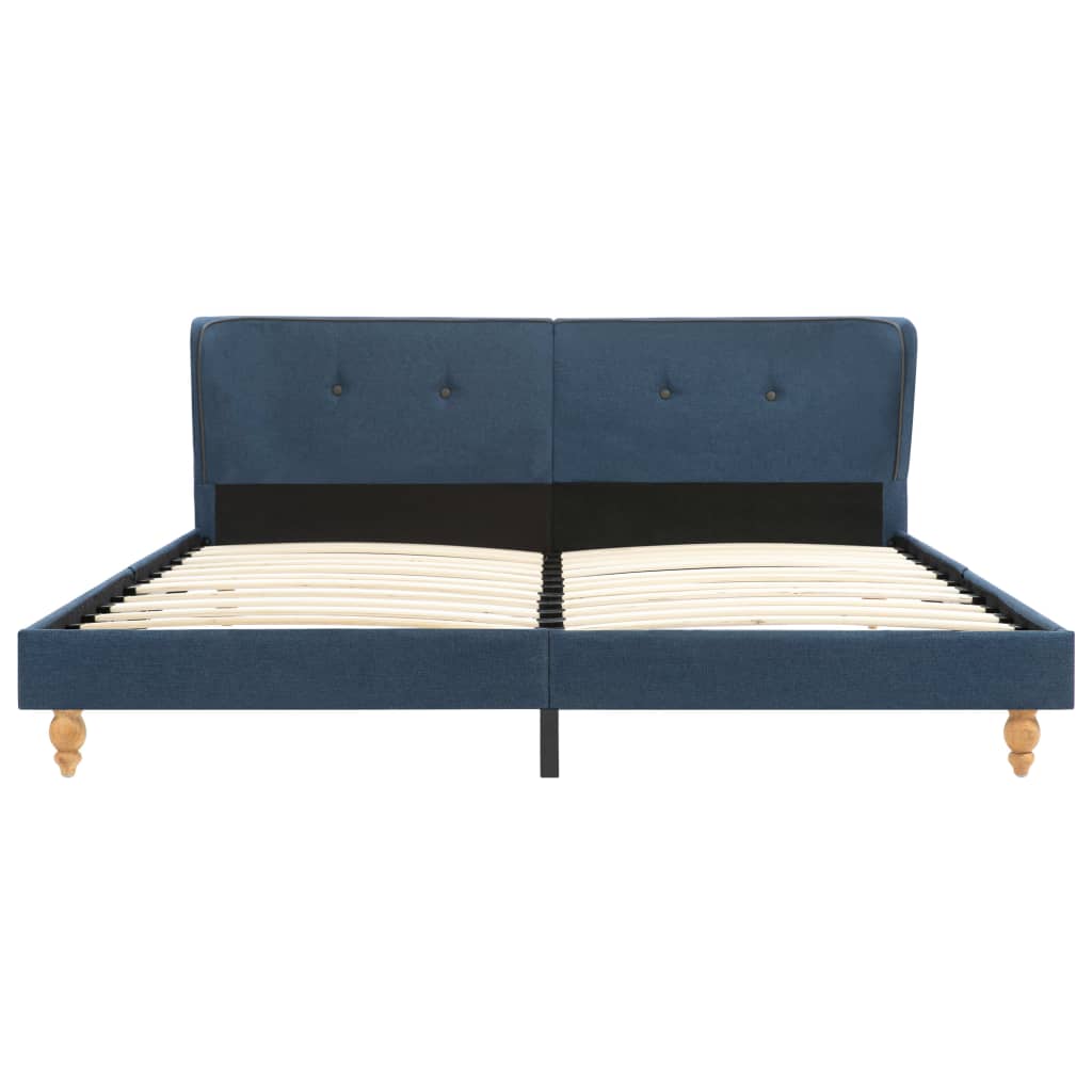 Bed Frame Blue Fabric 153x203 cm  Queen