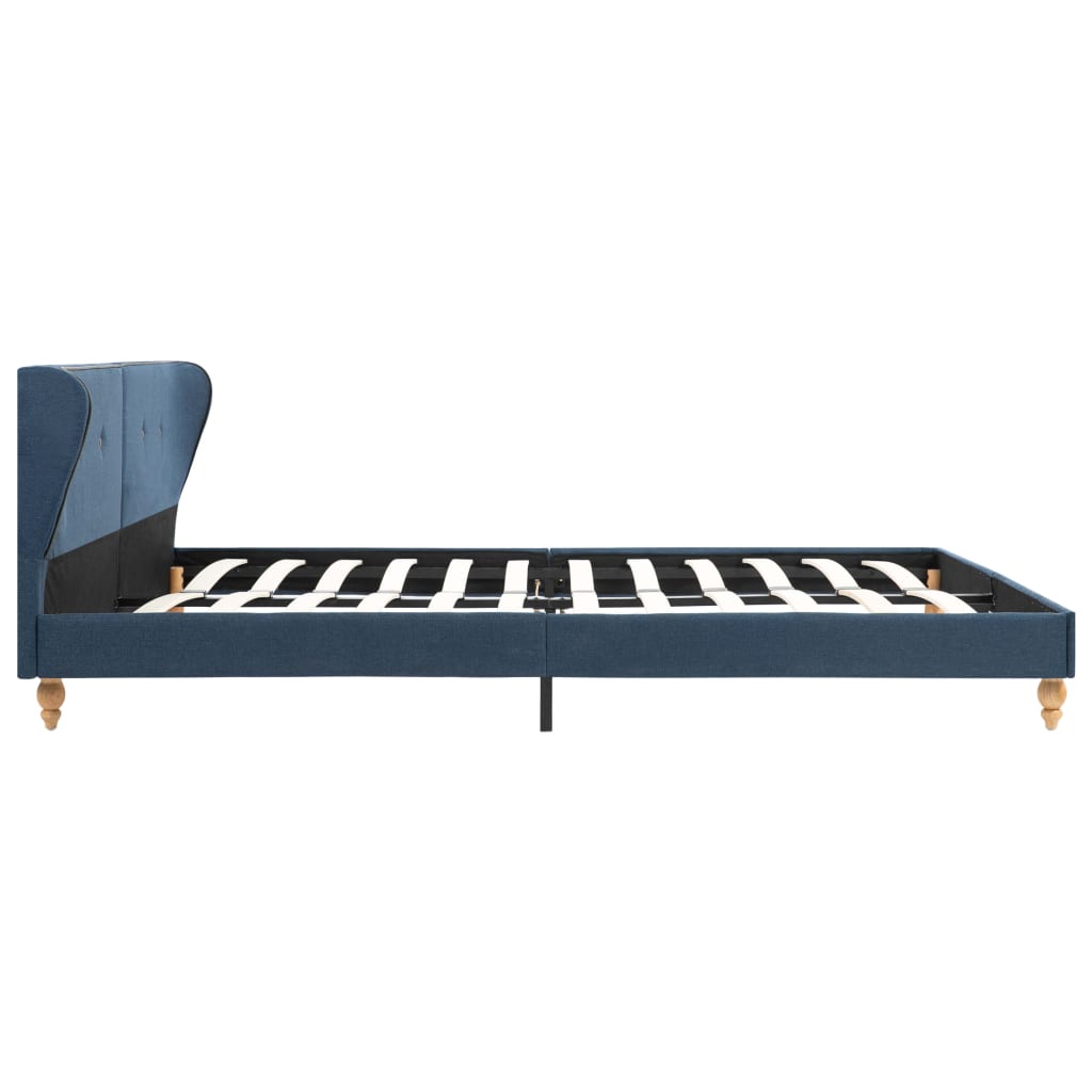 Bed Frame Blue Fabric 153x203 cm  Queen
