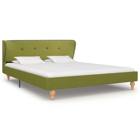 Bed Frame Green Fabric 137x187 cm  Double
