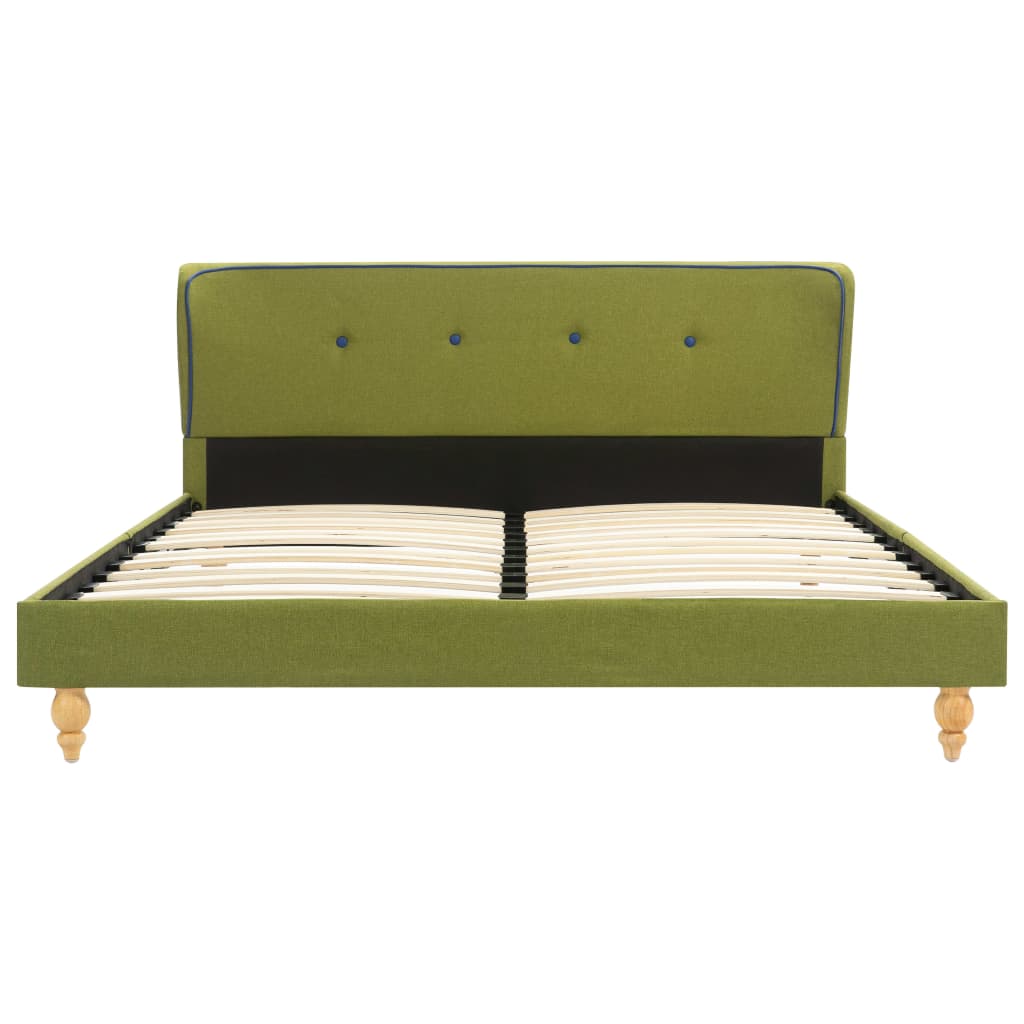 Bed Frame Green Fabric 137x187 cm  Double