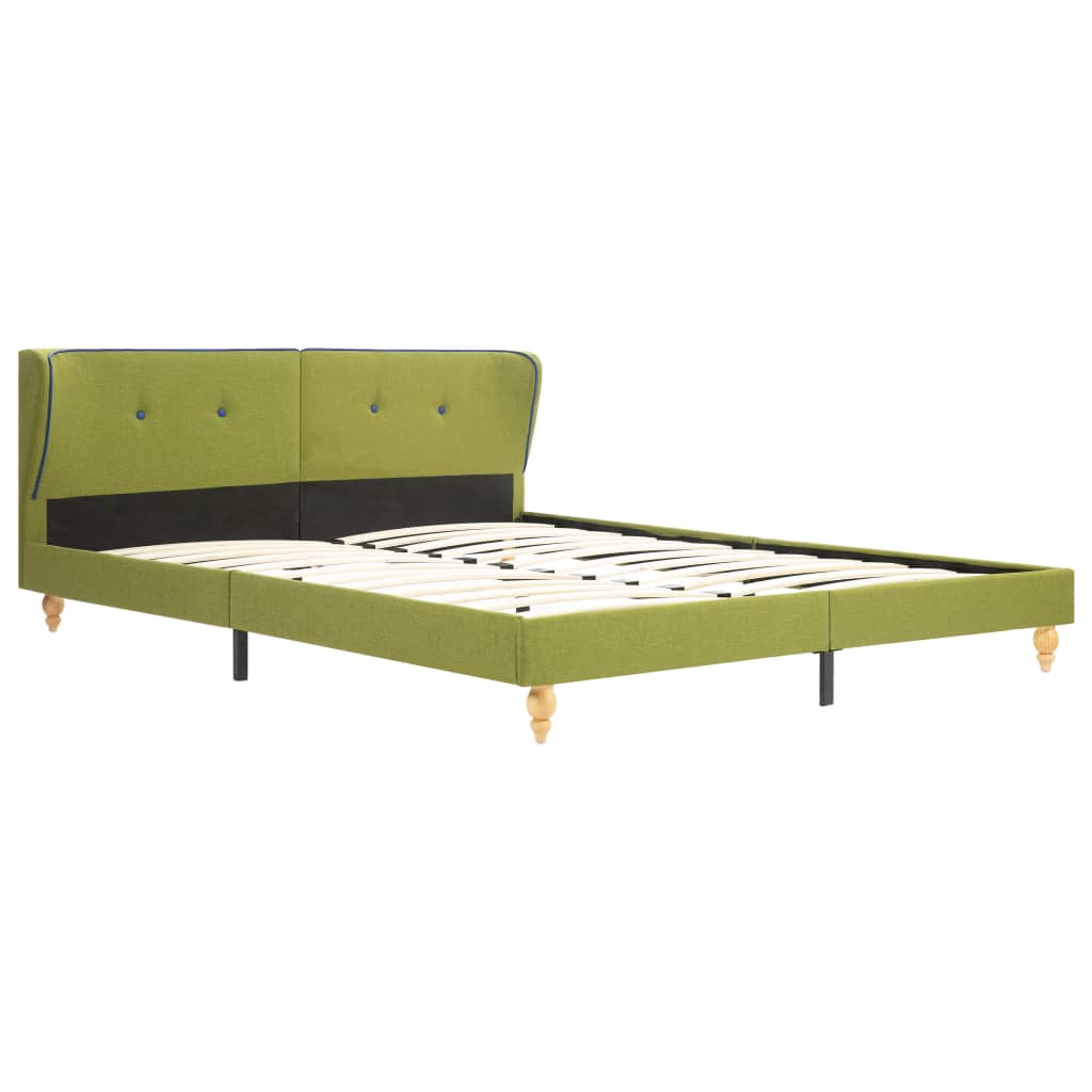 Bed Frame Green Fabric 153x203 cm  Queen