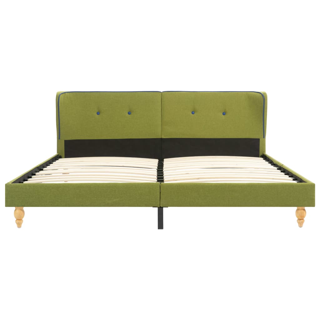 Bed Frame Green Fabric 153x203 cm  Queen