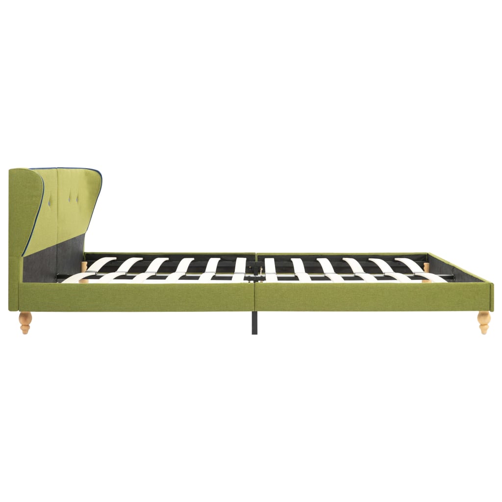 Bed Frame Green Fabric 153x203 cm  Queen