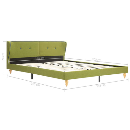 Bed Frame Green Fabric 153x203 cm  Queen