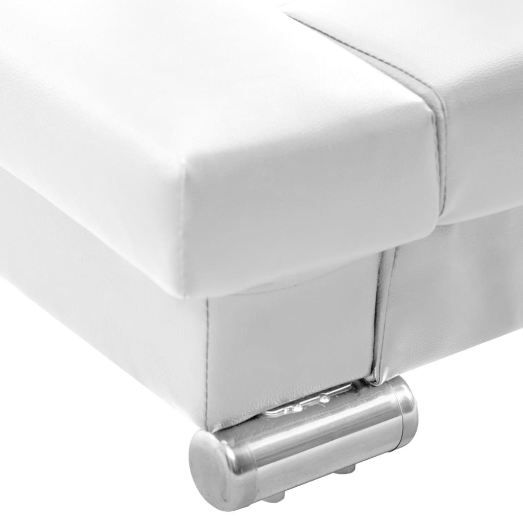 Bed Frame White Faux Leather 106x203 cm  King Single