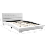 Bed Frame White Leather  King Single