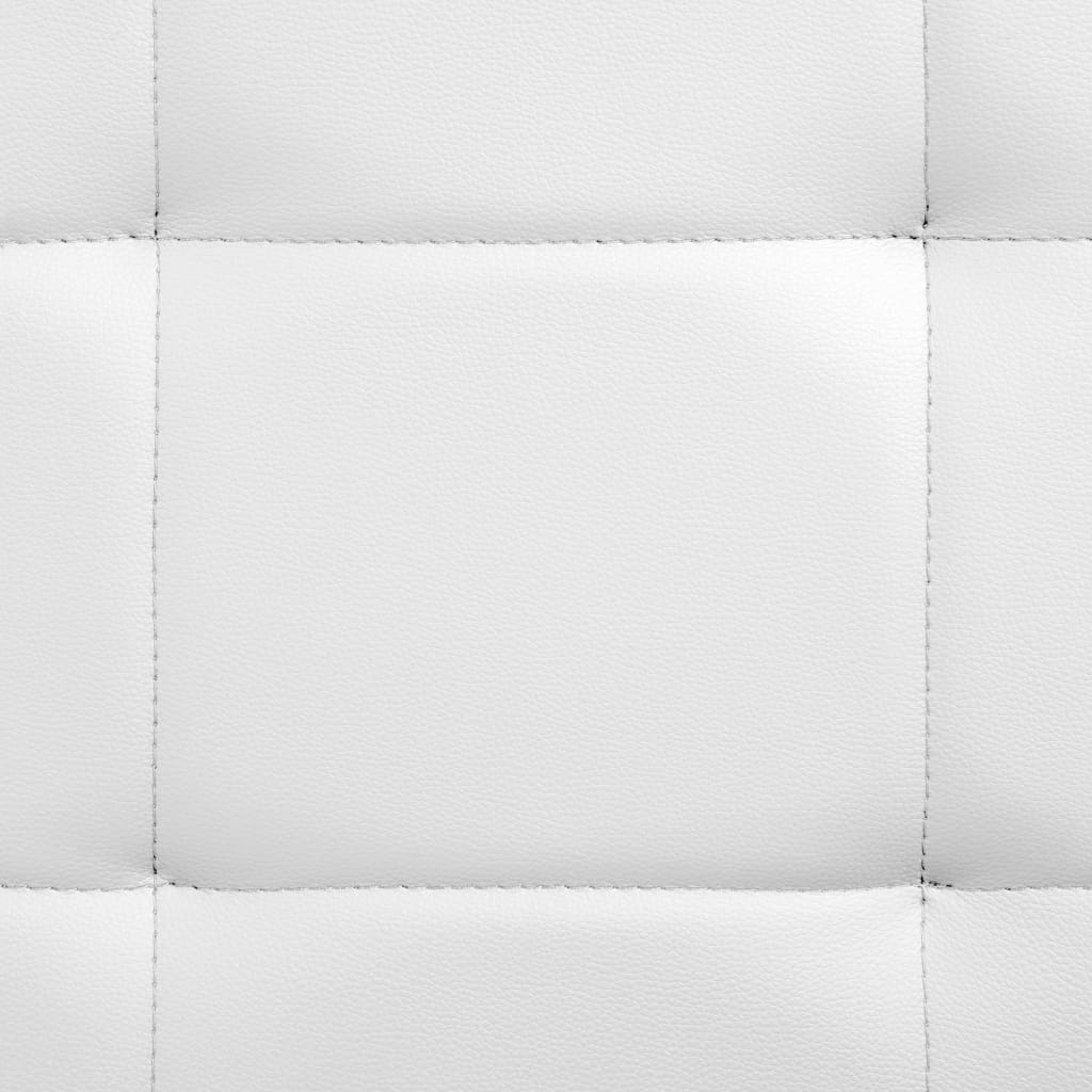Bed Frame White Faux Leather 137x187 cm  Double