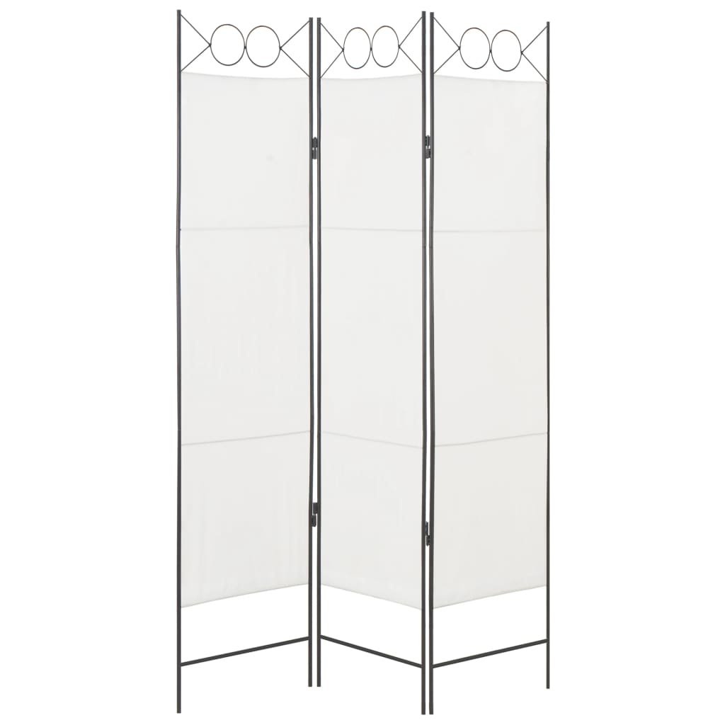 3-Panel Room Divider White 120x180 cm