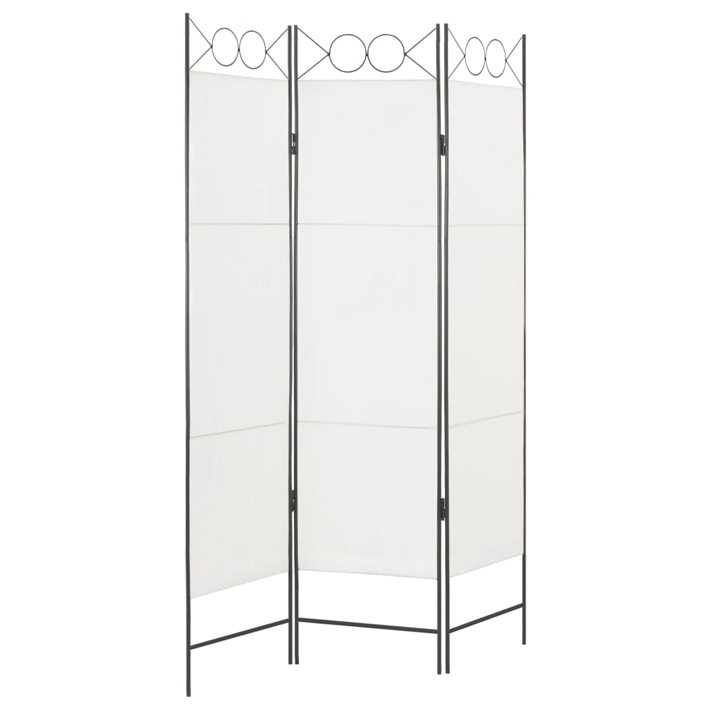 3-Panel Room Divider White 120x180 cm