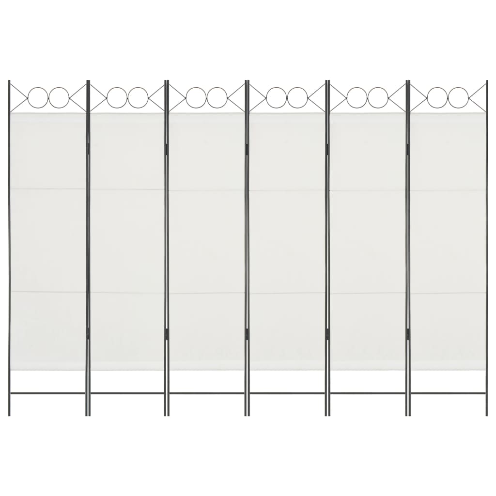 6-Panel Room Divider White 240x180 cm