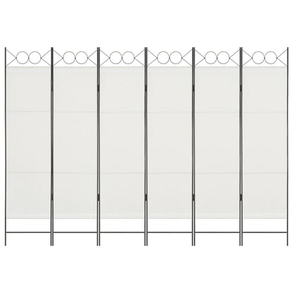 6-Panel Room Divider White 240x180 cm