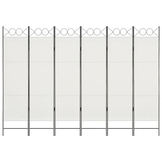 6-Panel Room Divider White 240x180 cm