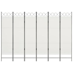 6-Panel Room Divider White 240x180 cm