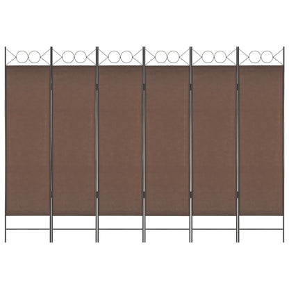6-Panel Room Divider Brown 240x180 cm