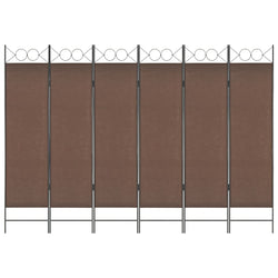 6-Panel Room Divider Brown 240x180 cm