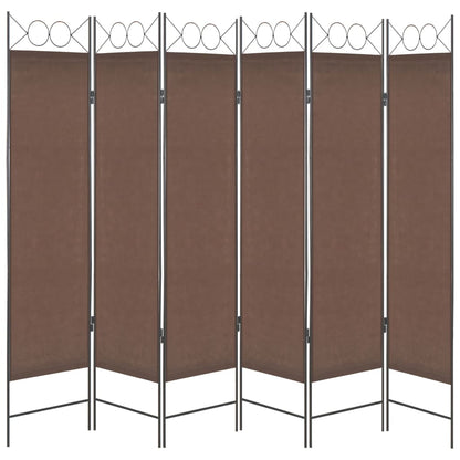 6-Panel Room Divider Brown 240x180 cm