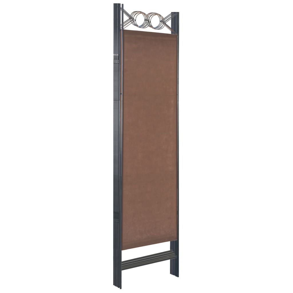 6-Panel Room Divider Brown 240x180 cm
