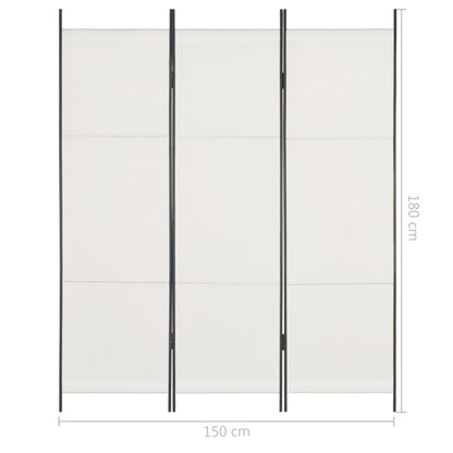 3-Panel Room Divider White 150x180 cm