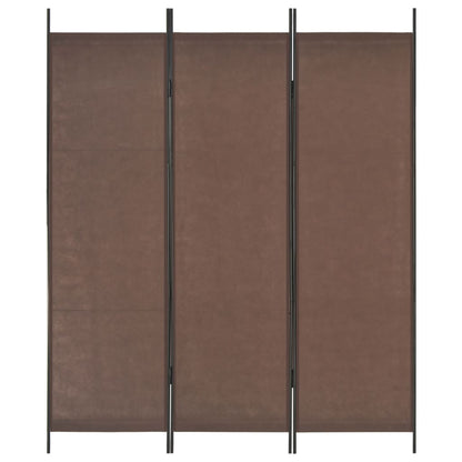 3-Panel Room Divider Brown 150x180 cm