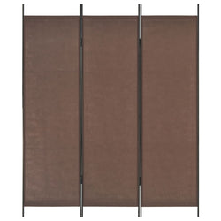 3-Panel Room Divider Brown 150x180 cm