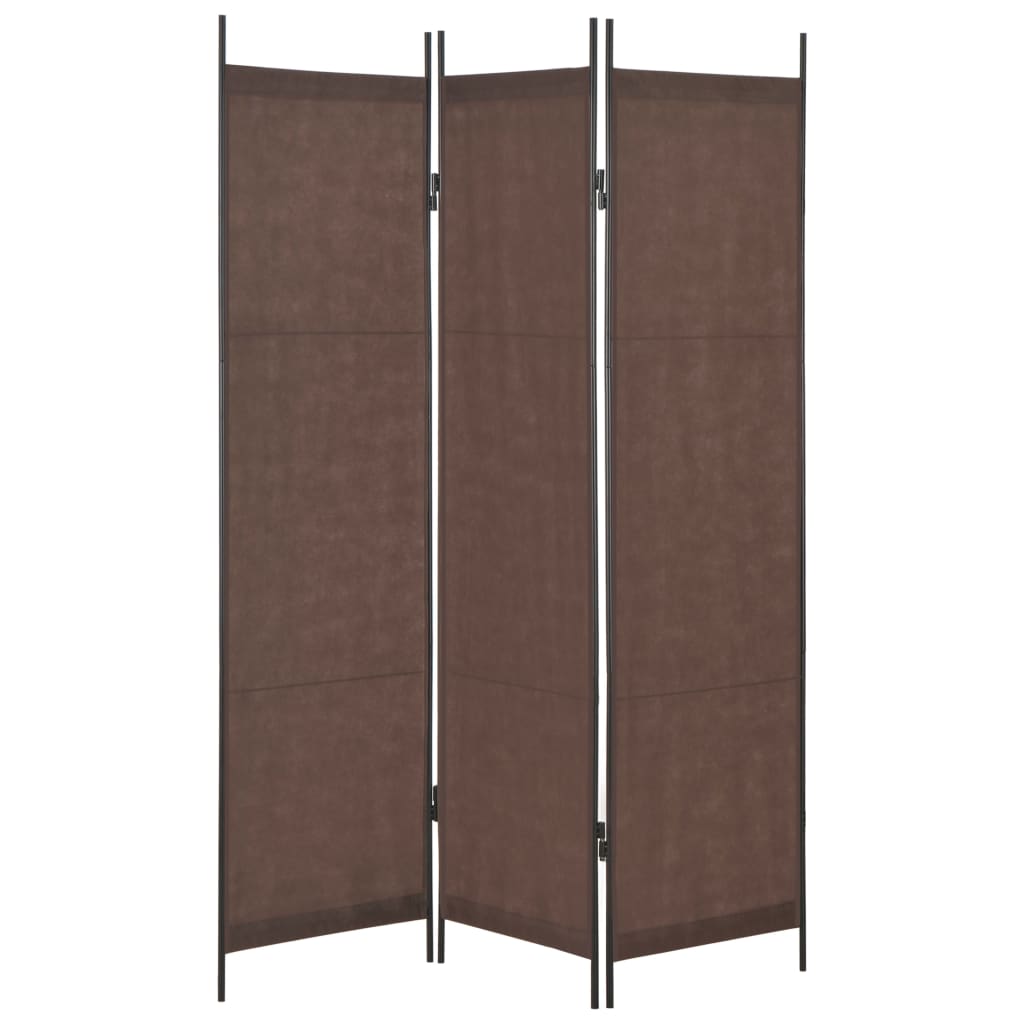 3-Panel Room Divider Brown 150x180 cm