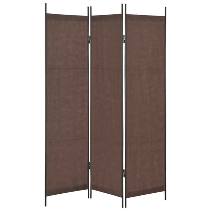 3-Panel Room Divider Brown 150x180 cm