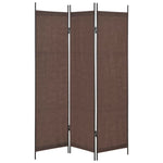 3-Panel Room Divider Brown