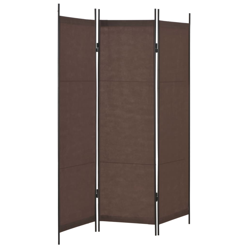 3-Panel Room Divider Brown 150x180 cm