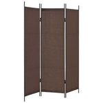 3-Panel Room Divider Brown