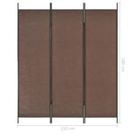 3-Panel Room Divider Brown