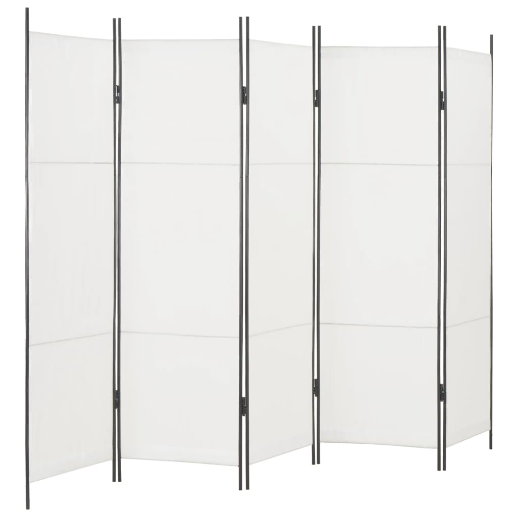 5-Panel Room Divider White 250x180 cm