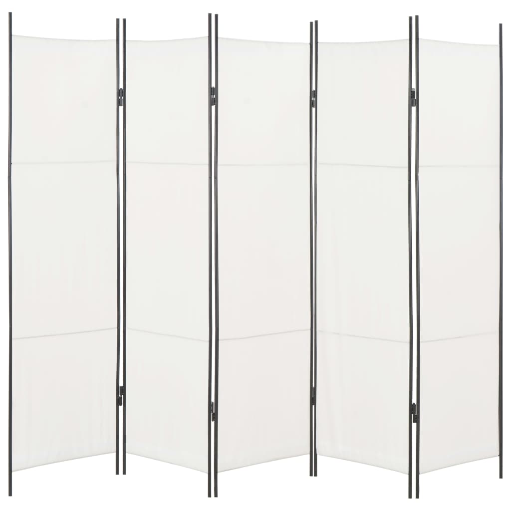 5-Panel Room Divider White 250x180 cm