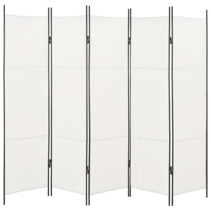 5-Panel Room Divider White 250x180 cm