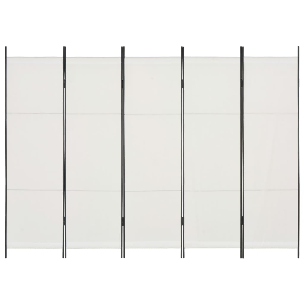 5-Panel Room Divider White 250x180 cm