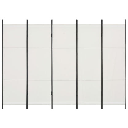 5-Panel Room Divider White 250x180 cm