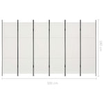 6-Panel Room Divider -White