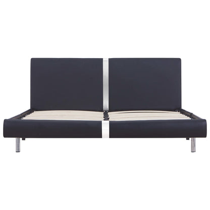 Bed Frame Black Faux Leather Double