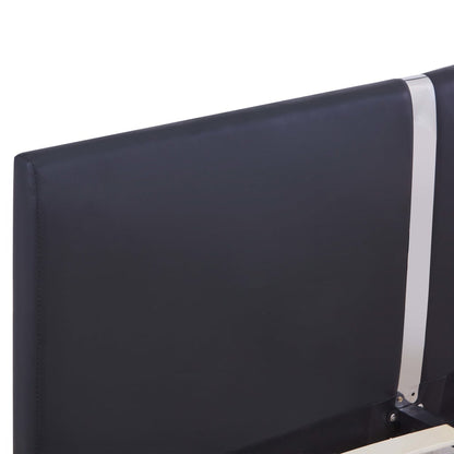 Bed Frame Black Faux Leather Double