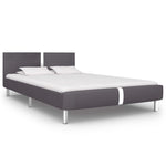 Bed Frame Grey faux Leather King Single