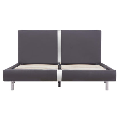 Bed Frame Grey Faux Leather Double