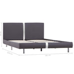 Bed Frame Grey faux Leather Double