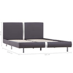 Bed Frame Grey faux Leather Queen