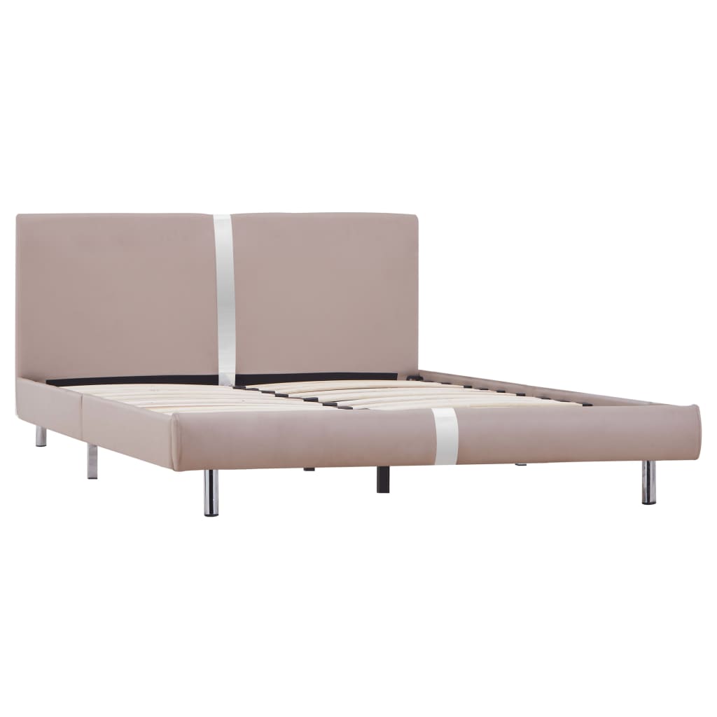 Bed Frame Cappuccino Faux Leather Queen