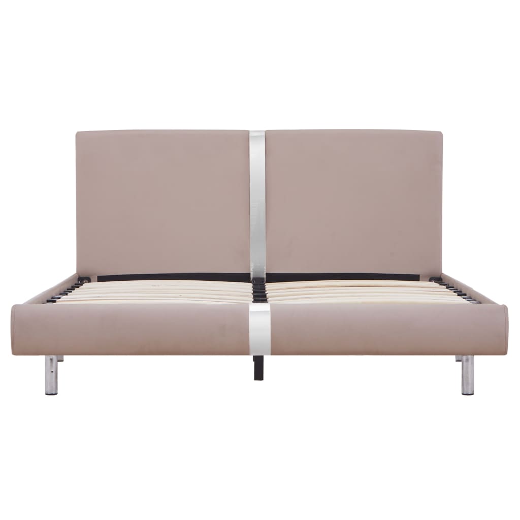 Bed Frame Cappuccino Faux Leather Queen